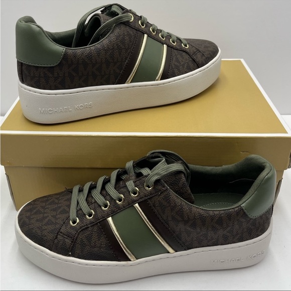 MICHAEL KORS Poppy Stripe Lace
Up Sneakers - Picture 2 of 9